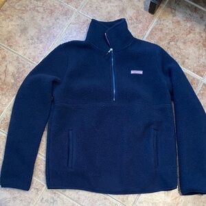 Vineyard Vines Deep Blue Sherpa Half-Zip Pullover